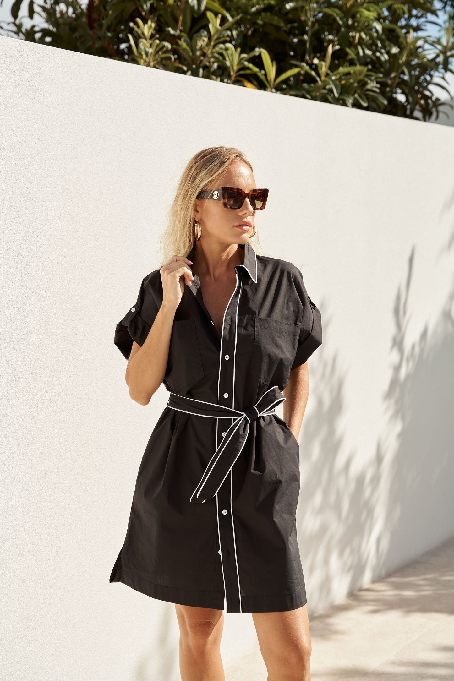 The Margot Piped shirt dress