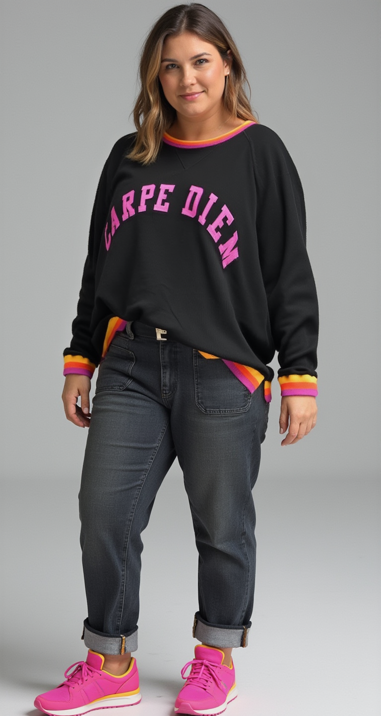 CARPE DIEM WAFFLE SWEAT TOP